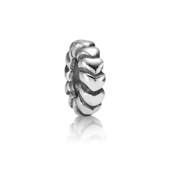 Pandora Heart Row Spacer 925 ALE Silver Retired - Picture 1 of 9